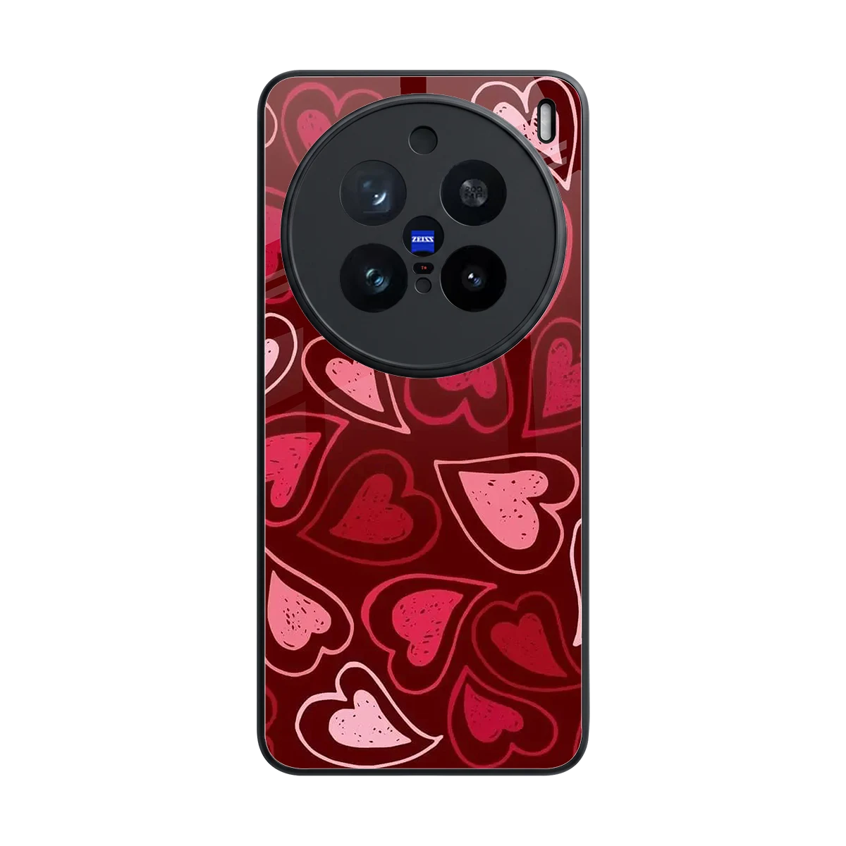 Wine Cascade Hearts back phone cover | glass case for vivo x200 pro