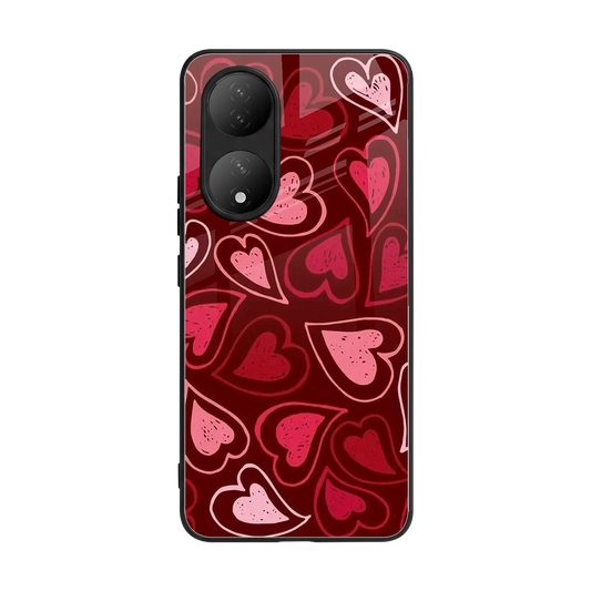 Wine Cascade Hearts back phone cover | glass case for Vivo-y100