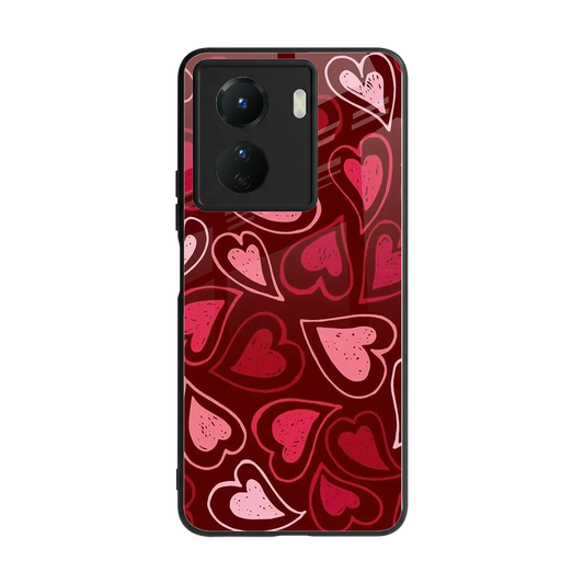 Wine Cascade Hearts back phone cover | glass case for vivo y16