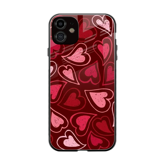 Wine Cascade Hearts back phone cover | glass case for iphone 12