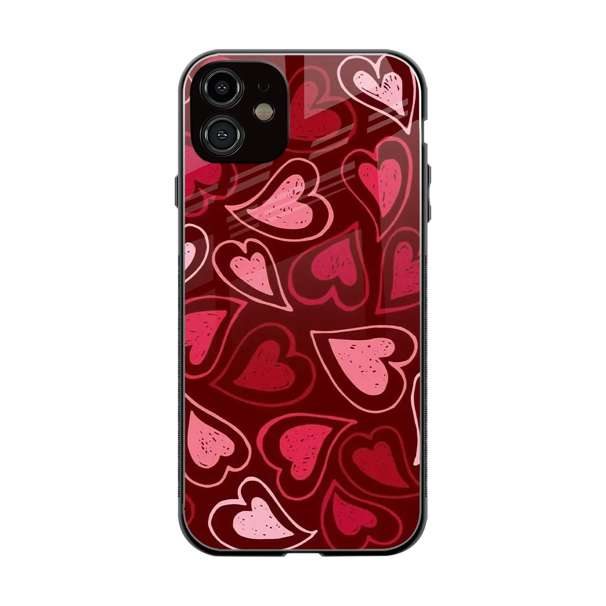 Wine Cascade Hearts back phone cover | glass case for iphone 11