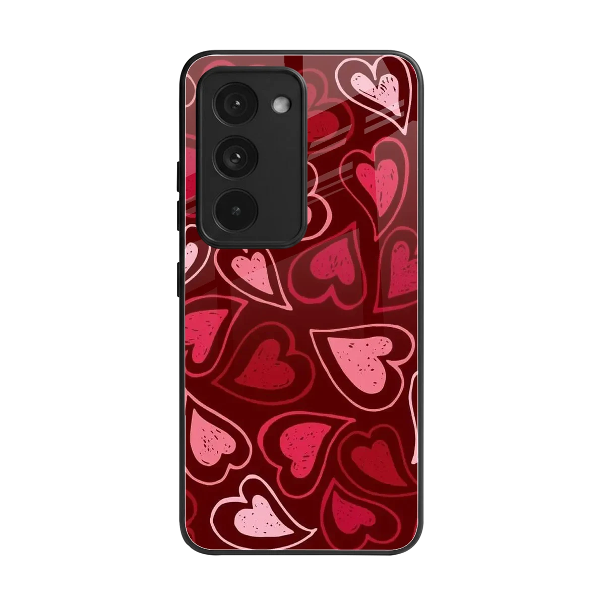 Wine Cascade Hearts back phone cover | glass case for redmi 15 5g