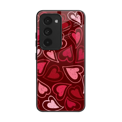 Wine Cascade Hearts back phone cover | glass case for redmi 15 5g