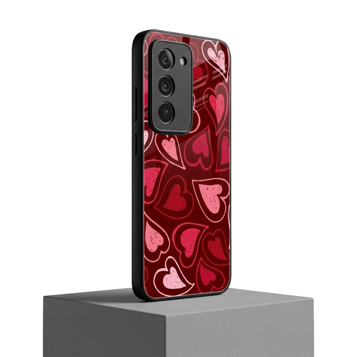 Wine Cascade Hearts redmi 15 5g mobile cover | shockproof glass phone case