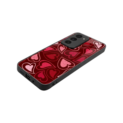Wine Cascade Hearts stylish phone case for redmi 15 5g | glossy glass and slim fit