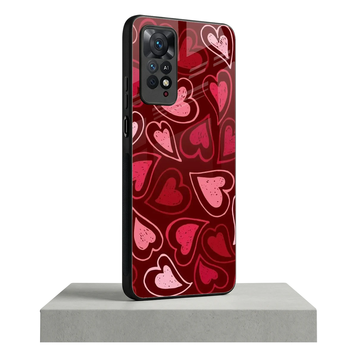 Wine Cascade Hearts redmi note 11 pro mobile cover | shockproof glass phone case