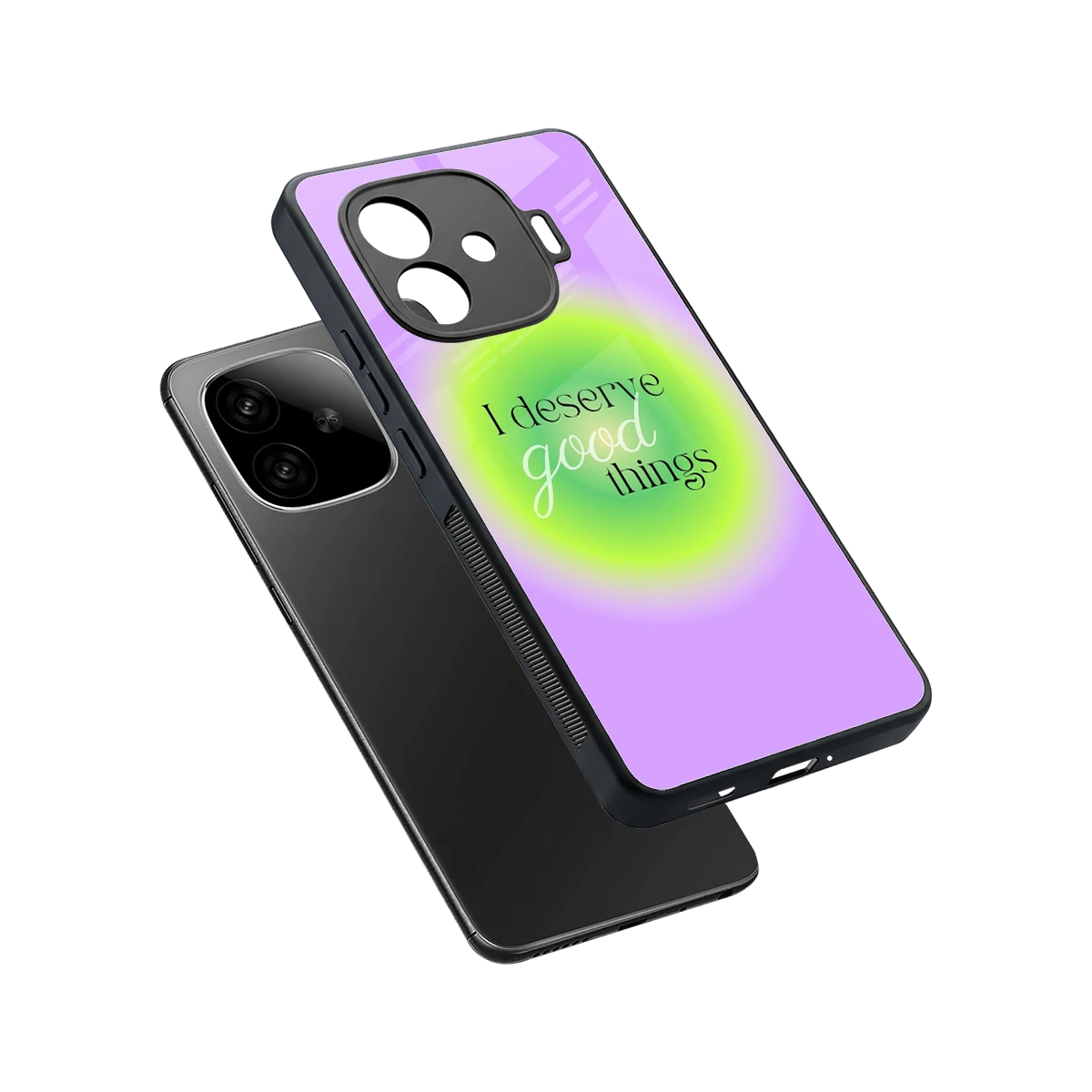Worthy Glow sleek iqoo neo 10r 5g cover with tempered glass back and TPU edges