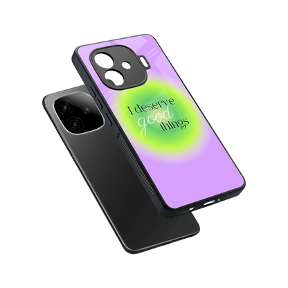 Worthy Glow sleek iqoo neo 10r 5g cover with tempered glass back and TPU edges
