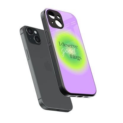 Worthy Glow sleek iphone 13 cover with tempered glass back and TPU edges