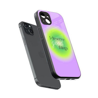 Worthy Glow sleek iphone 14 plus cover with tempered glass back and TPU edges