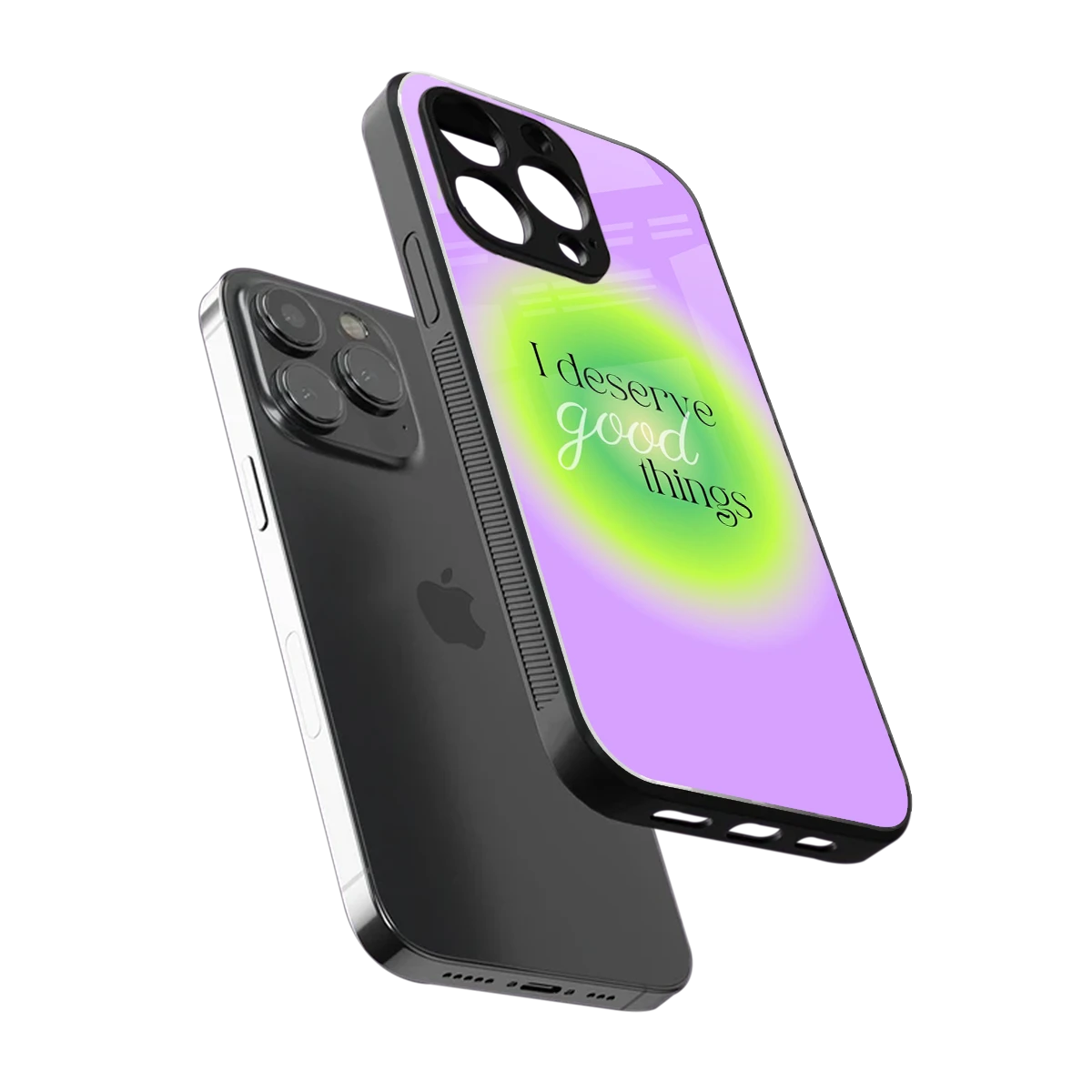 Worthy Glow sleek iphone 15 pro cover with tempered glass back and TPU edges
