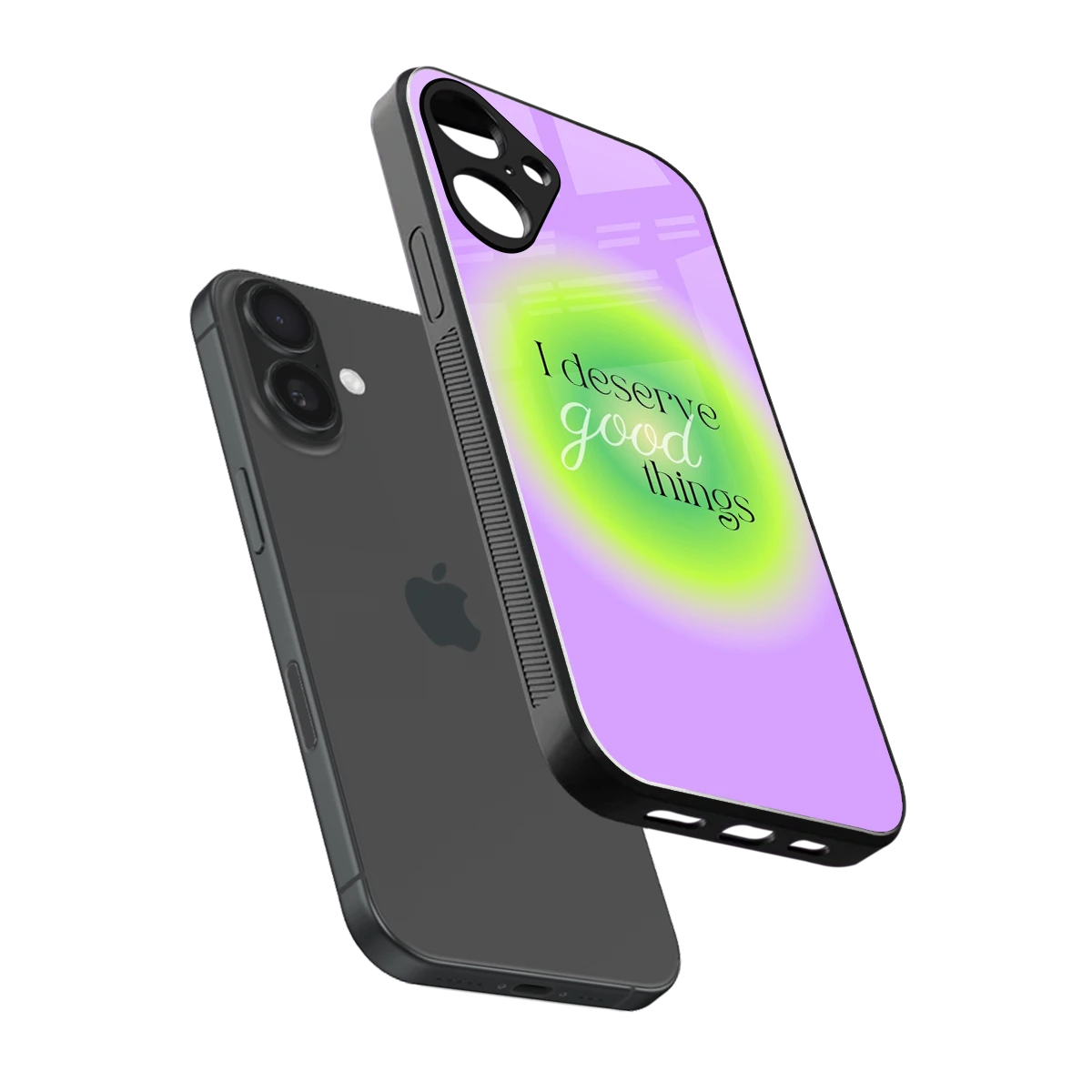 Worthy Glow sleek iphone 16 plus cover with tempered glass back and TPU edges