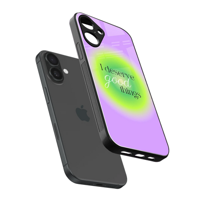 Worthy Glow sleek iphone 16 plus cover with tempered glass back and TPU edges