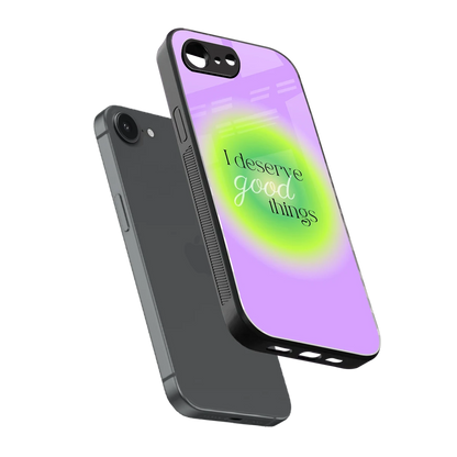 Worthy Glow sleek iphone 16e cover with tempered glass back and TPU edges