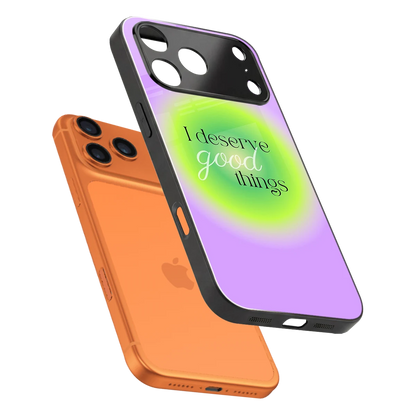 Worthy Glow sleek iphone 17 pro cover with tempered glass back and TPU edges
