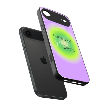 Worthy Glow sleek iphone air cover with tempered glass back and TPU edges