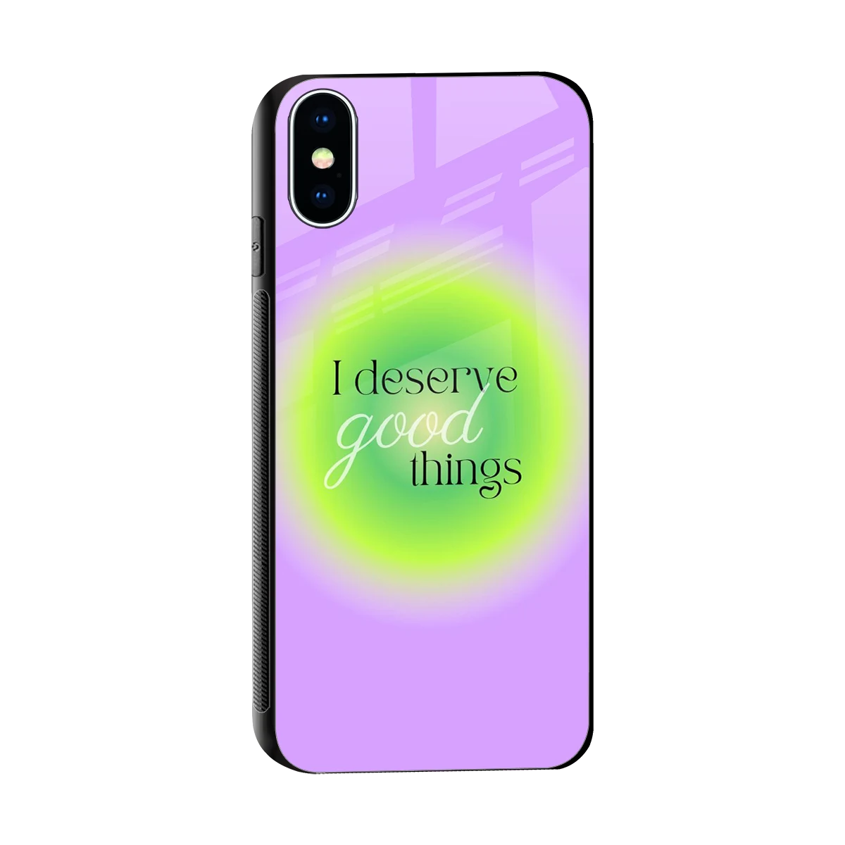 Worthy Glow sleek iphone xs cover with tempered glass back and TPU edges