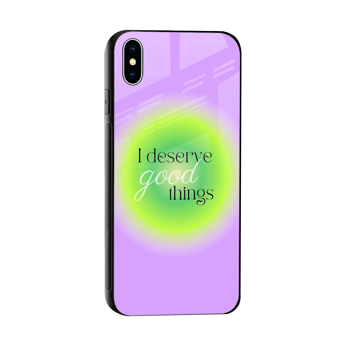 Worthy Glow sleek iphone xs max cover with tempered glass back and TPU edges