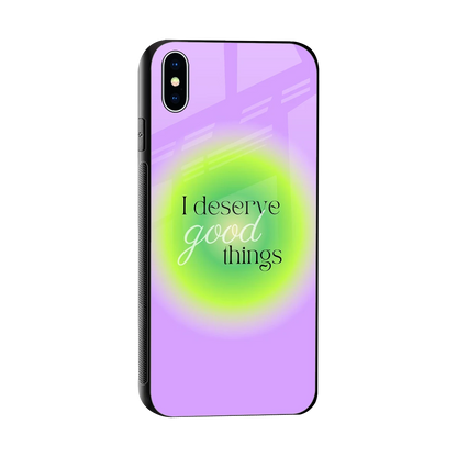 Worthy Glow sleek iphone xs max cover with tempered glass back and TPU edges
