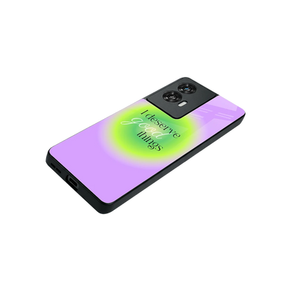 Worthy Glow stylish phone case for motorola edge 50 fusion | glossy glass and slim fit