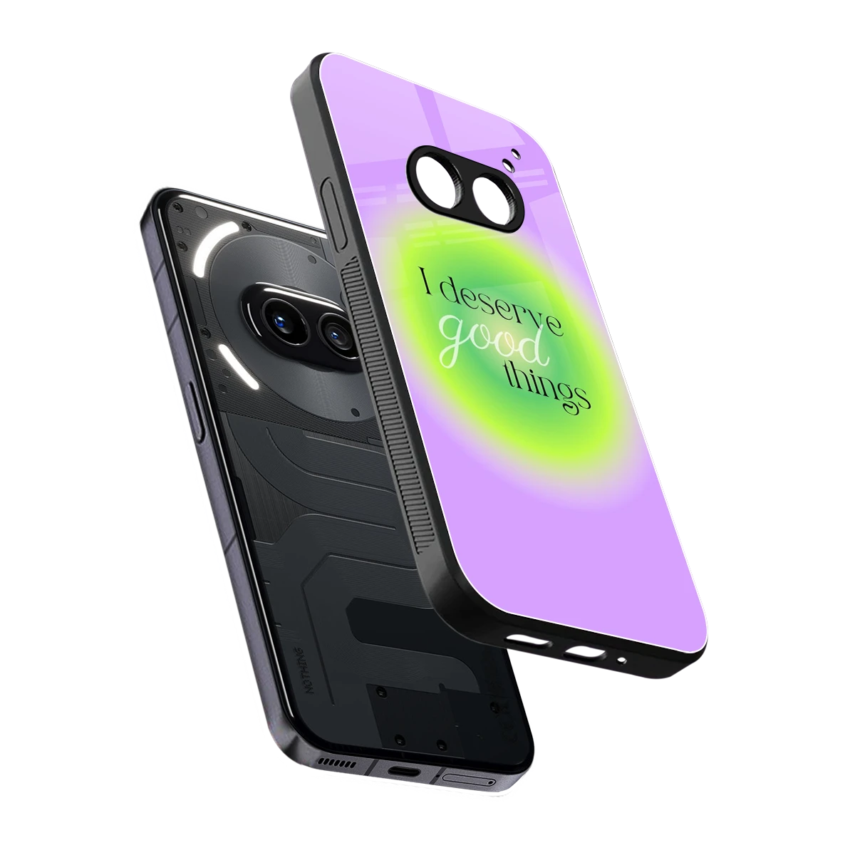 Worthy Glow sleek nothing phone 2a cover with tempered glass back and TPU edges