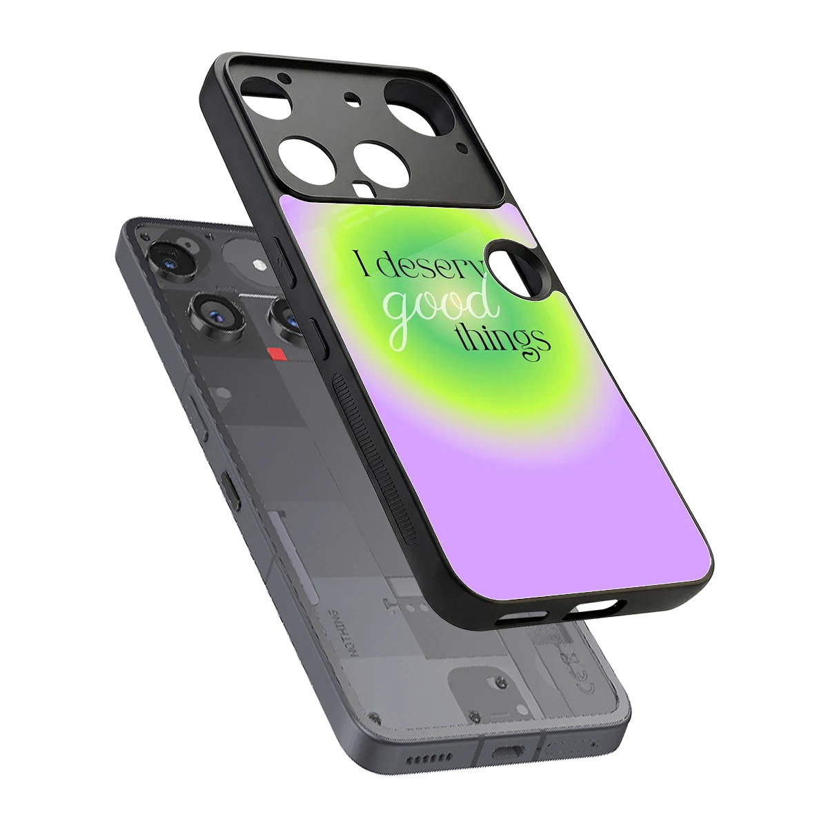 Worthy Glow sleek nothing phone 3 cover with tempered glass back and TPU edges