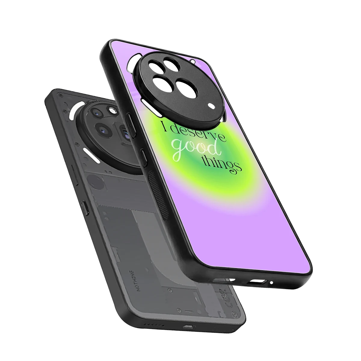 Worthy Glow sleek nothing phone 3a pro cover with tempered glass back and TPU edges