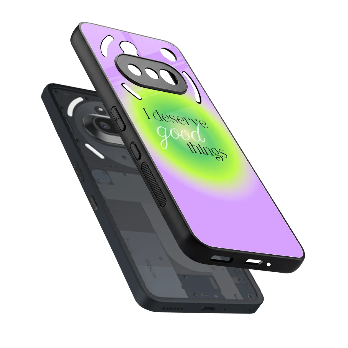 Worthy Glow sleek nothing phone 3a cover with tempered glass back and TPU edges
