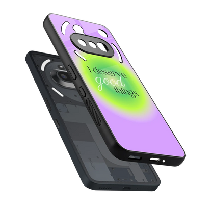 Worthy Glow sleek nothing phone 3a cover with tempered glass back and TPU edges