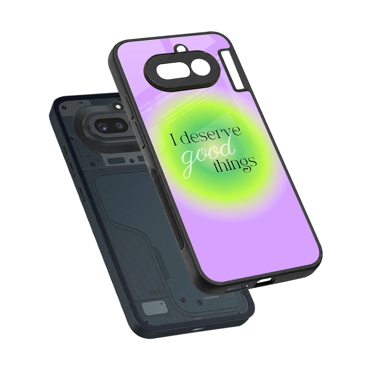 Worthy Glow sleek nothing phone 4a cover with tempered glass back and TPU edges