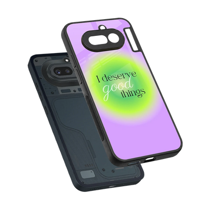 Worthy Glow sleek nothing phone 4a cover with tempered glass back and TPU edges