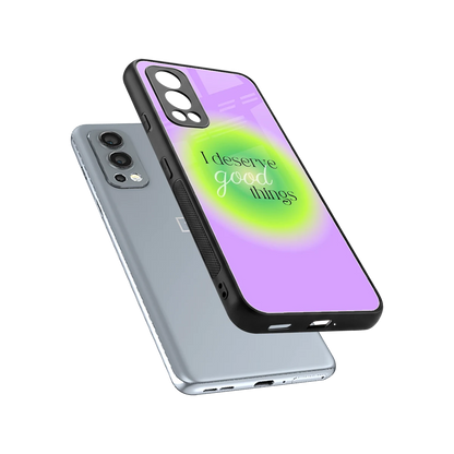 Worthy Glow sleek oneplus nord 2 cover with tempered glass back and TPU edges