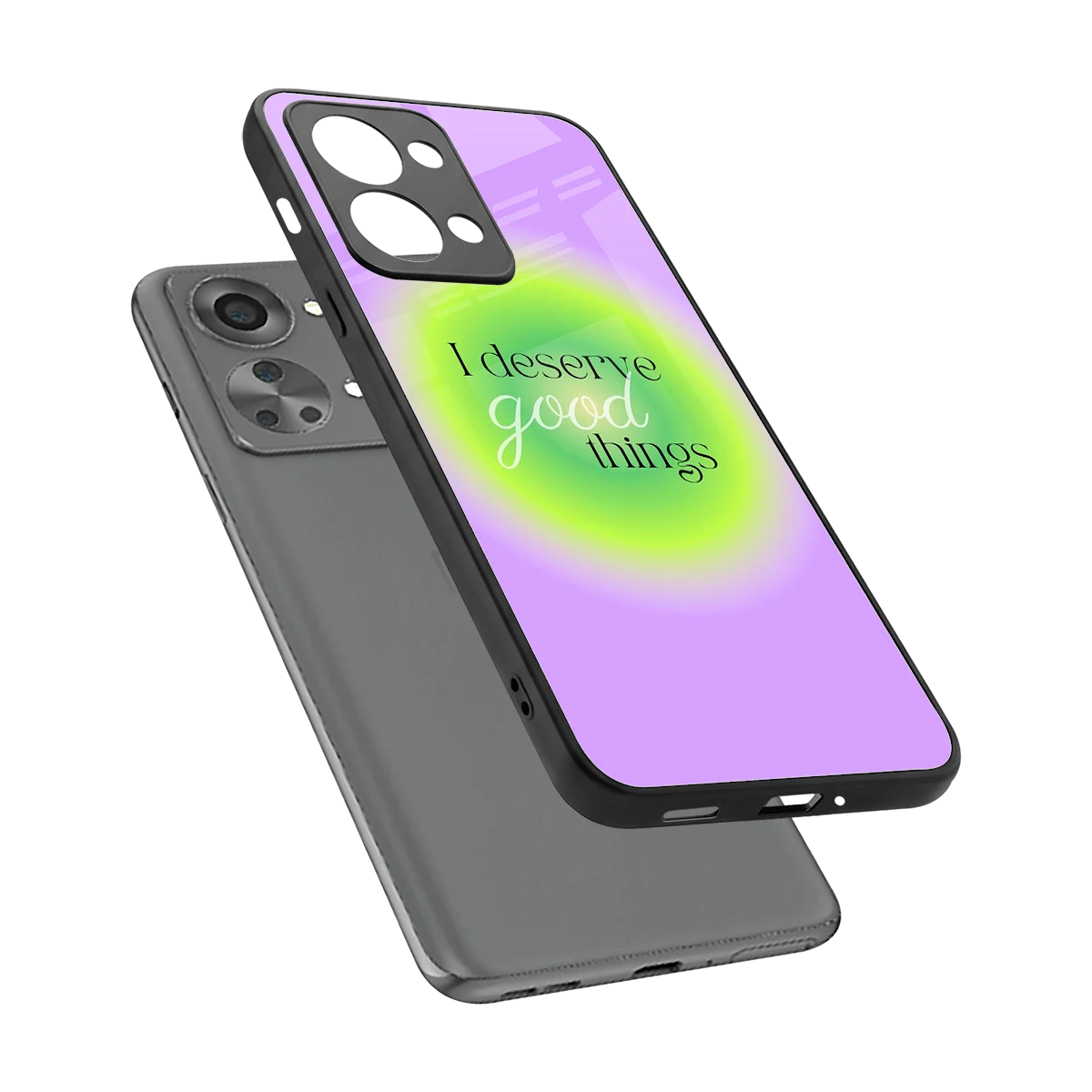 Worthy Glow sleek oneplus nord 2t cover with tempered glass back and TPU edges