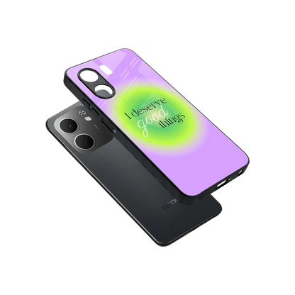 Worthy Glow sleek oppo a5x 5g cover with tempered glass back and TPU edges