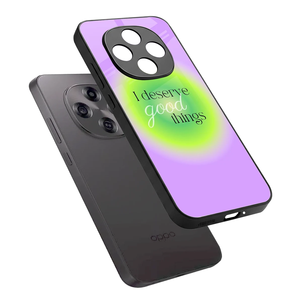 Worthy Glow sleek oppo f31 pro 5g cover with tempered glass back and TPU edges
