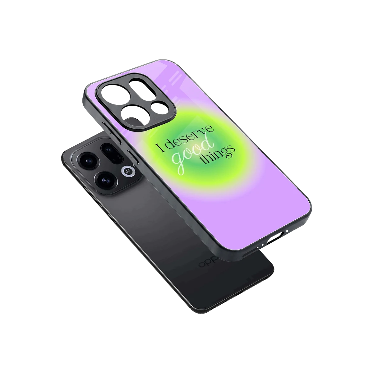 Worthy Glow sleek oppo find x9 cover with tempered glass back and TPU edges
