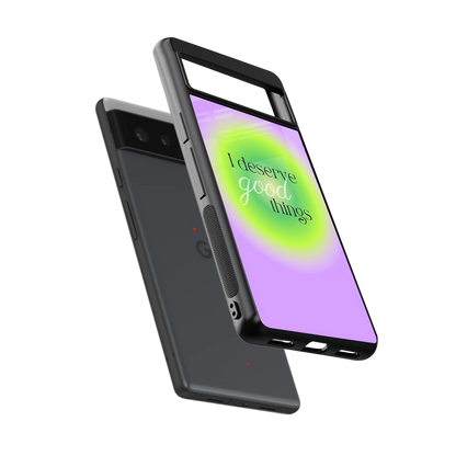 Worthy Glow sleek google pixel 6 cover with tempered glass back and TPU edges