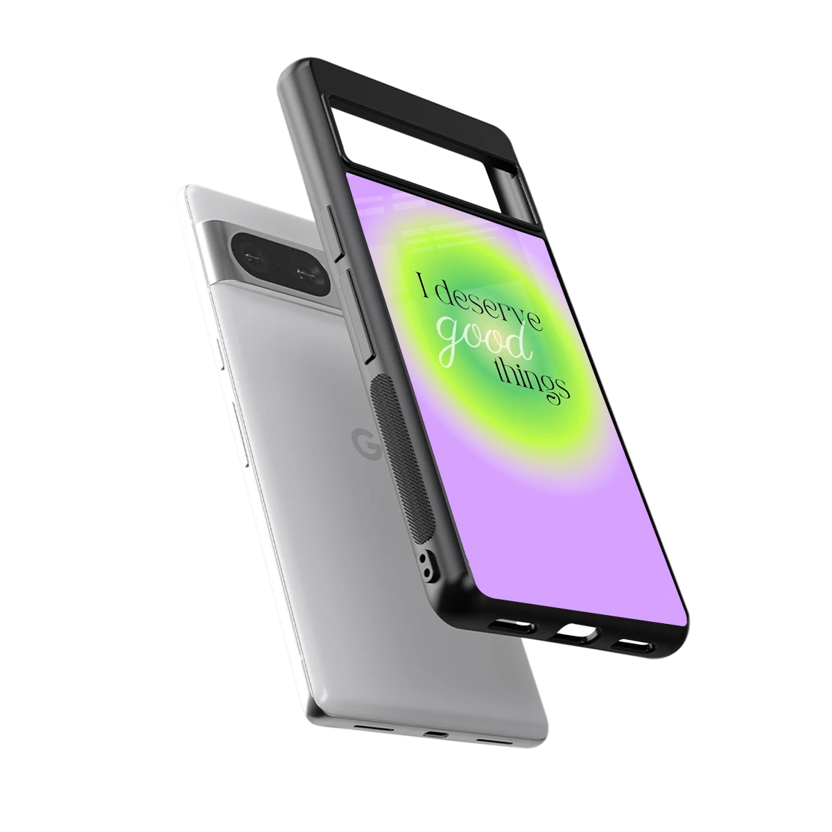 Worthy Glow sleek google pixel 8 cover with tempered glass back and TPU edges