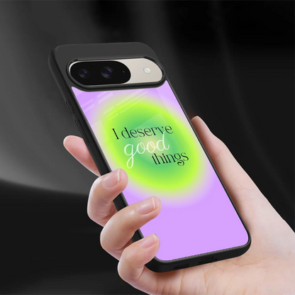 Worthy Glow sleek google pixel 9 cover with tempered glass back and TPU edges