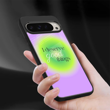 Worthy Glow sleek google pixel 9 pro xl cover with tempered glass back and TPU edges