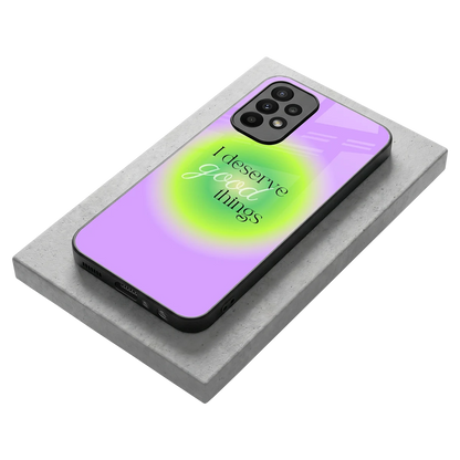 Worthy Glow stylish phone case for samsung galaxy a23 | glossy glass and slim fit