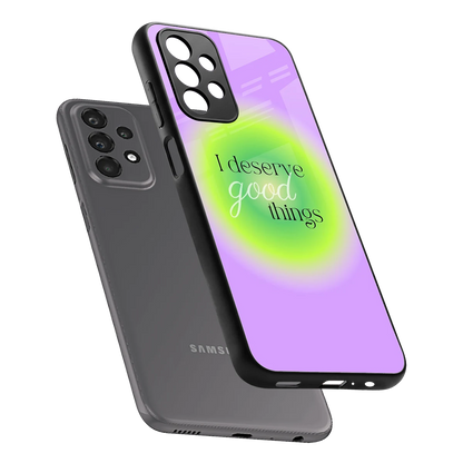 Worthy Glow sleek samsung galaxy a23 cover with tempered glass back and TPU edges