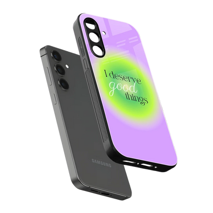 Worthy Glow sleek samsung galaxy a14 5g cover with tempered glass back and TPU edges