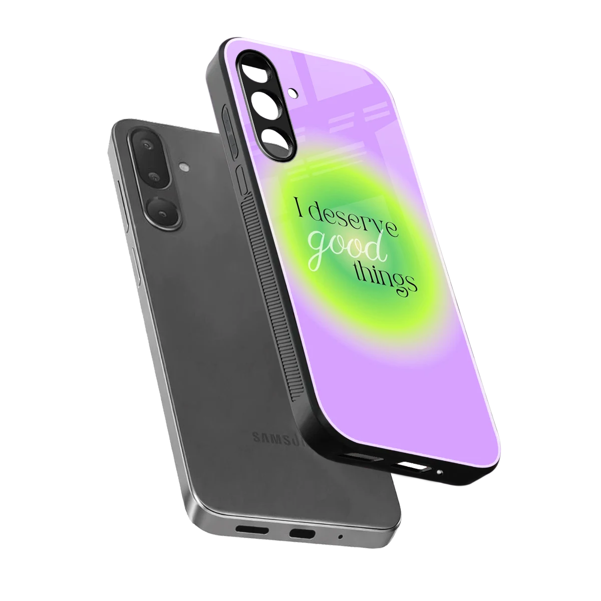 Worthy Glow sleek samsung galaxy m56 5g cover with tempered glass back and TPU edges