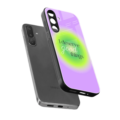 Worthy Glow sleek samsung galaxy m56 5g cover with tempered glass back and TPU edges