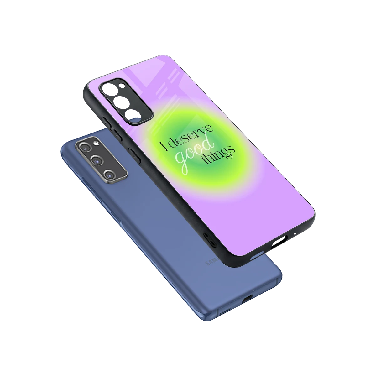Worthy Glow sleek samsung galaxy s20 fe cover with tempered glass back and TPU edges