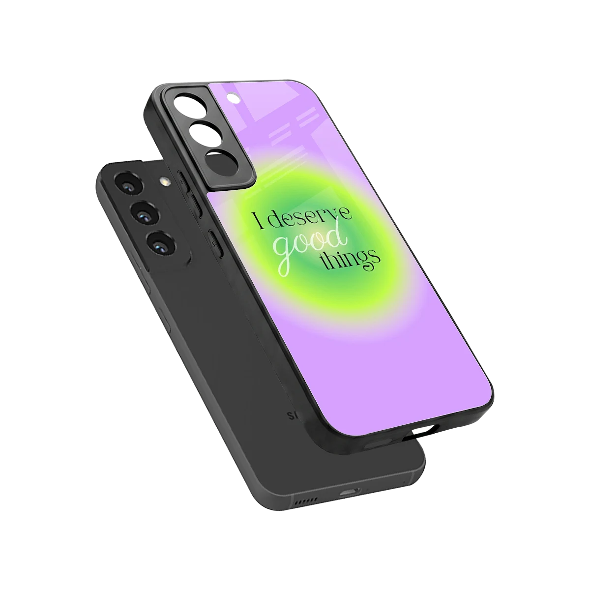 Worthy Glow sleek samsung galaxy s22 cover with tempered glass back and TPU edges