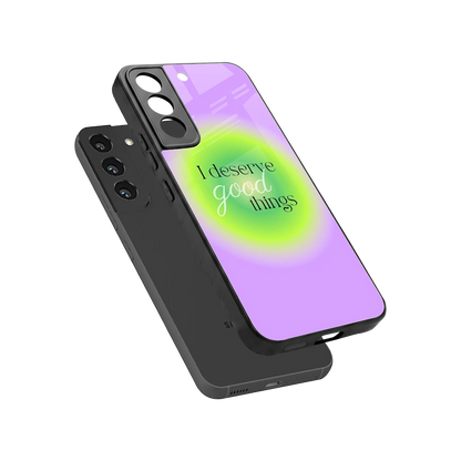 Worthy Glow sleek samsung galaxy s22 cover with tempered glass back and TPU edges
