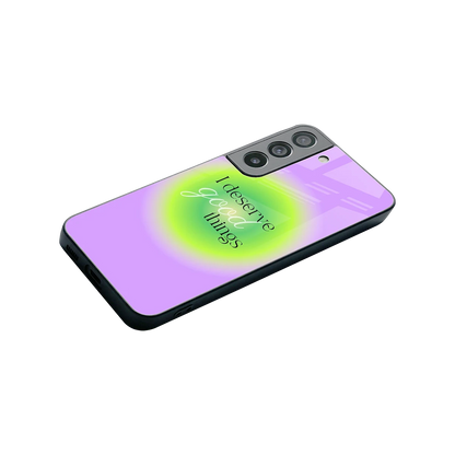 Worthy Glow stylish phone case for samsung galaxy s22 | glossy glass and slim fit