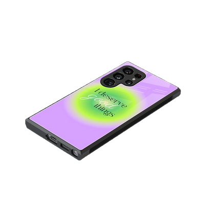 Worthy Glow stylish phone case for samsung galaxy s24 ultra | glossy glass and slim fit